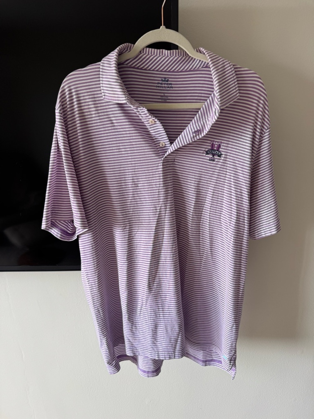 Men's Purple Striped Polo Shirt